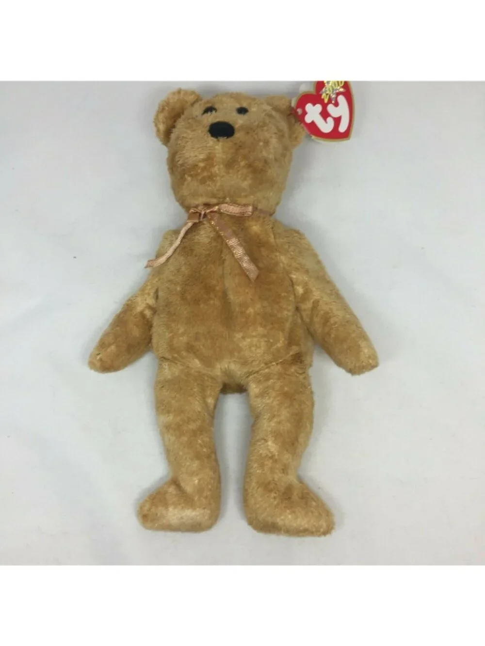 Ty Beanie Baby Cashew Bear Bow Plush Stuffed Animal Retired W Tag April 22 2000